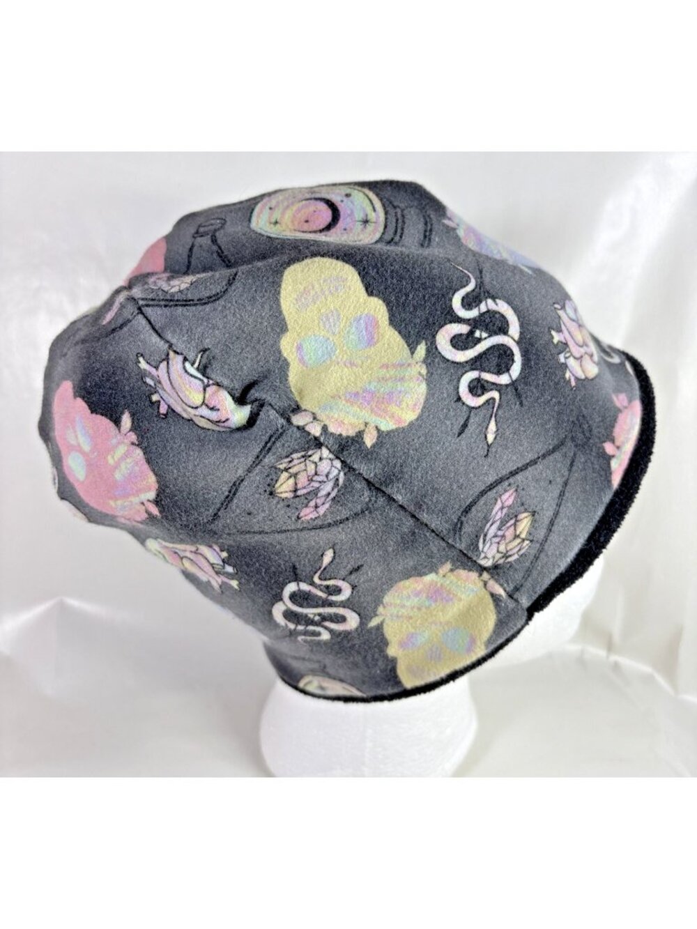 Clouded Creations Dark Grey Beanie Toque Hat Goth Psychic Organs Cotton Blend